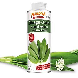 Omega-3 olej s medvědím česnekem 250 g + Nůž na steaky