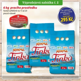 3x Prací prášek Tinka 2 kg