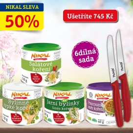 Akční balíček: 4 druhy koření + 2 nože