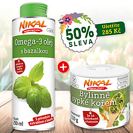Omega-3 olej s bazalkou 250 ml + Bylinné sypké koření 110 g