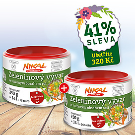 Zeleninový vývar se sníženým obsahem soli