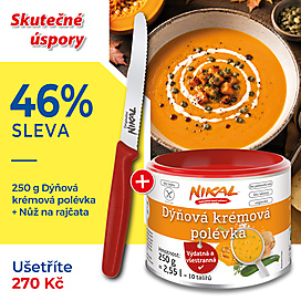 Dýňová krémová polévka 250 g + Nůž na rajčata
