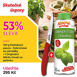 Omega-3 olej s bazalkou 250 ml + Nůž na steaky