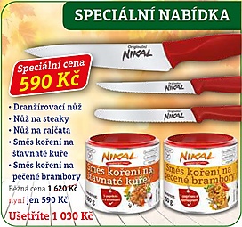 Sada 3 nožů + 2 koření